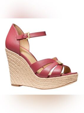 Michael Kors Rose Maggie Espadrille Wedge Sandals